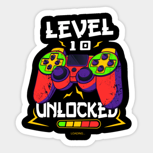 level 10 unlocked birhday gift Sticker